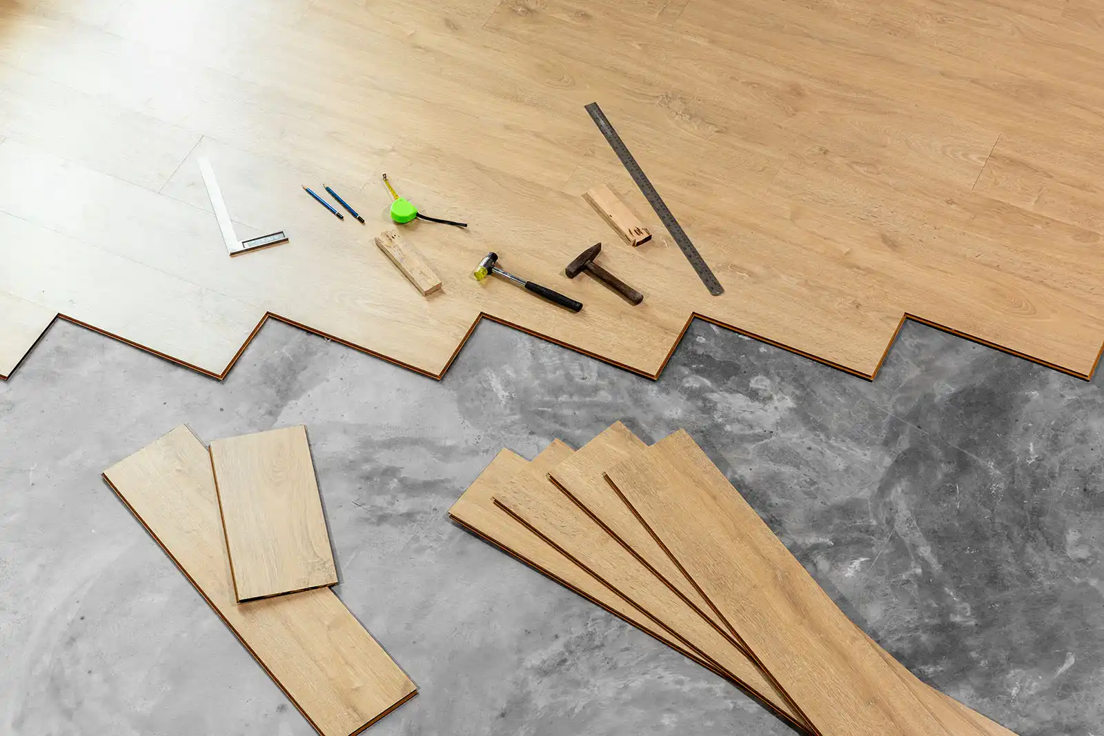 Pose de parquet flottant — chantier réalisé par West Rénov'